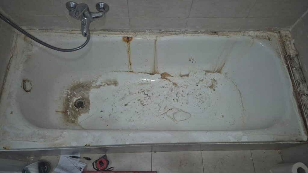 ציפוי אמבטיה לפני